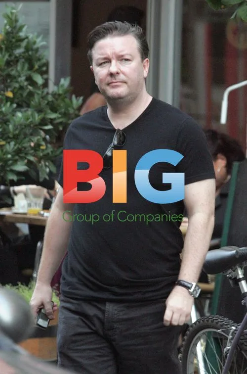 Ricky Gervais Leaving Restaurant in London