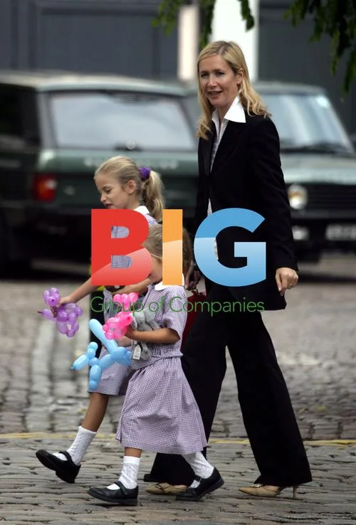 Tania Bryer with daughters after school