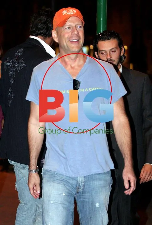 Edoardo Costa and Bruce Willis in Milan