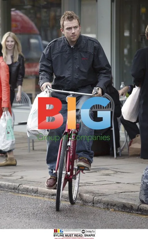 Damon Albarn Shopping on Bike