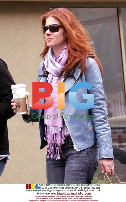 Debra Messing and husband getting coffee