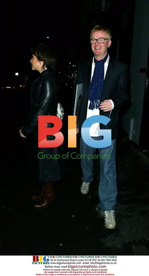 Chris Evans and Harriet Scott leaving Groucho Club