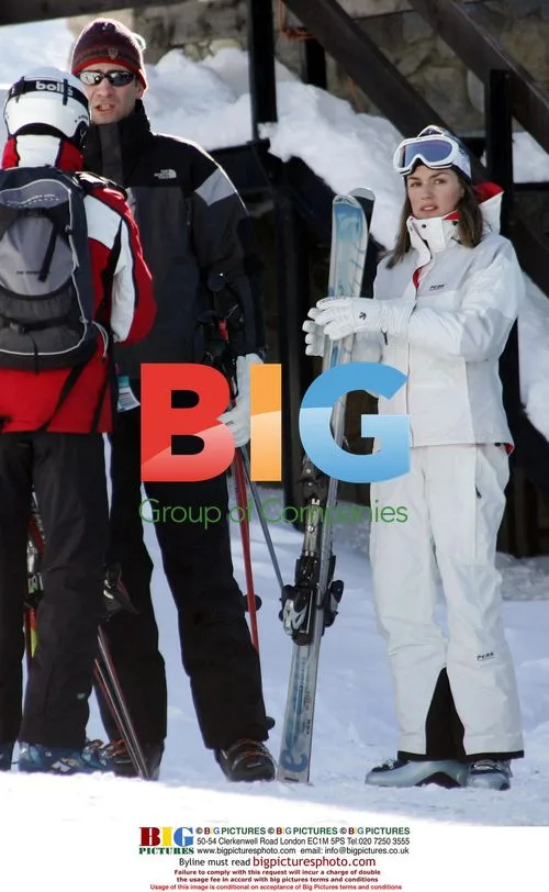 Crown Prince Felipe and Princess Letizia skiing in Baqueira Beret, Spain