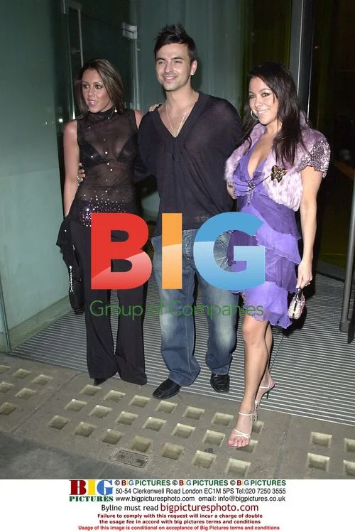 Singers Michelle Heaton, Andy Scott Lee and Lisa Scott Lee leaving afterparty