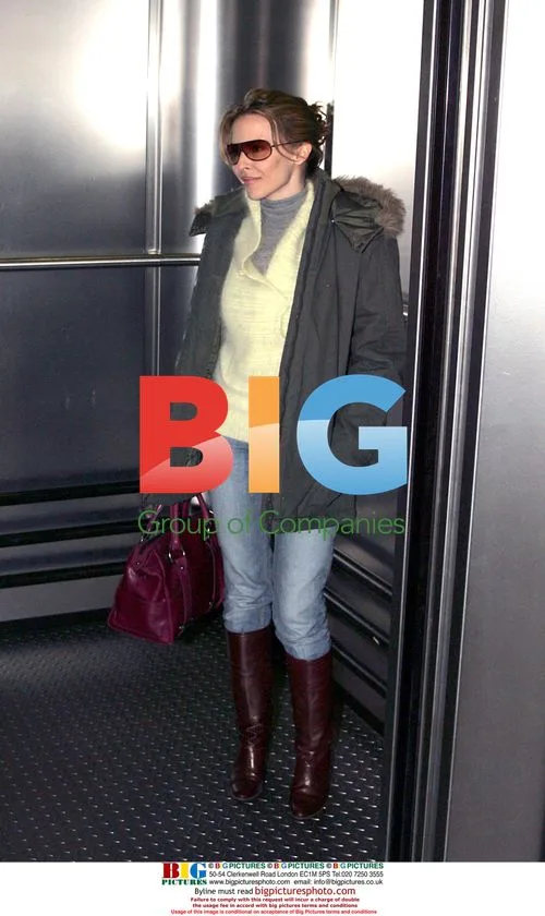 Kylie Minogue arriving in London