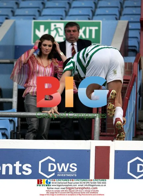 Singer Brian McFadden and fiancee Delta Goodrem at Celebrity Soccer six
